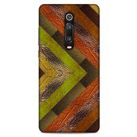 Xiaomi Mi 9T Pro Kılıf Patchwork (10) Full Koruma Kılıfı Yeşil Turuncu