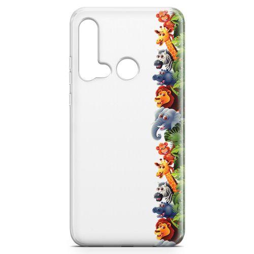 Huawei Nova 5i Kılıf Maymun Fil Aslan Arka Kapak Koruma Desenli Full Koruyucu