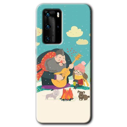 Huawei P40 Pro Kılıf HD Desen Baskılı Arka Kapak - Kış Pikniği