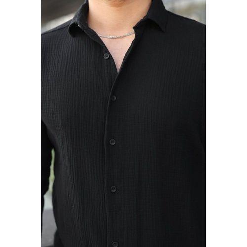 Erkek Uzun Kollu Müslin Kumaş Gömlek