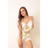 Saten İp Askılı Limon Desenli Şortlu Pijama Takımı Love Secret 4014