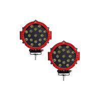 Off Road Sis Lambası Kırmızı 16 Cm Yuvarlak 17 Led 2 Adet