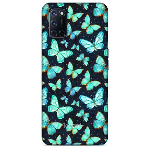 Oppo A52 Kılıf Kelebek Etkisi (12) Koruyucu Silikon Beyaz Mavi