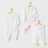 Andywawa Andywawa AC24501 Petit Love Newborn Tüllü 4 Parça Set Ekru
