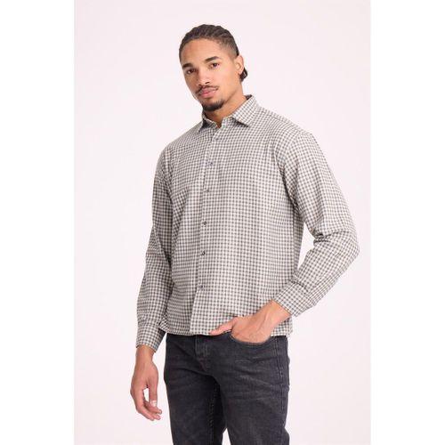 Jonas Ekose Küçük Kareli Relaxed Fit %100 Pamuklu Flanel Kumaş Erkek Gömlek - Yeşil