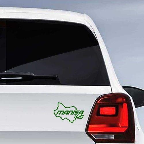 Manisa İli 45 Plaka Kodu Memleket Yarış Pisti Sticker - Oto Araba Etiket, Aksesuar, Modifiye Yeşil