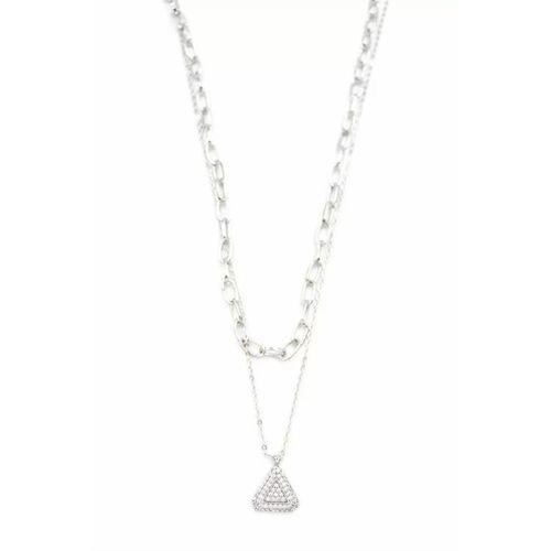 Çoklu Üçgen Kolye - Gümüş