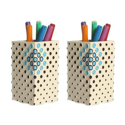 2 Adet Kalemlik Puanlı Model Ofis Gereci 6X6X10Cm 200Ml