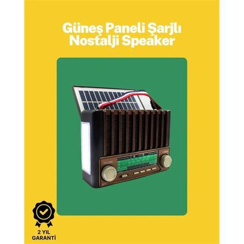 Ktf-1428 Solar Panel Destekli Şarjlı Bluetooth Hoparlör – Fm/am/sw Radyo, Aux Ve Tf Kart Girişli