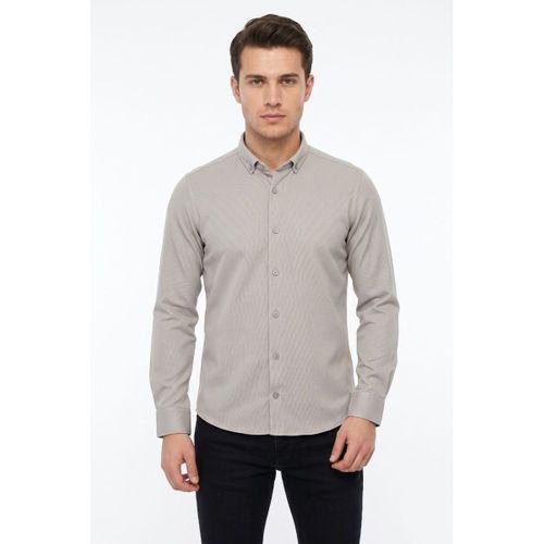 Erkek Spor Slim Fit Uzun Kol Petek Dokulu Gömlek BGL-ST05483
