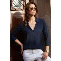 Kadın Uzun Kollu Dokuma Kumaş Klasik Gömlek