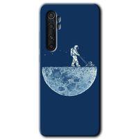 Xiaomi Mi Note 10 Lite Kılıf HD Desen Baskılı Arka Kapak - Uzay İşçisi + Kırılmaz Cam