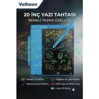 20 Inc Renkli Lcd Grafik Dijital Kalemli Çizim Tableti Yazı Tahta Not Yazma Eğitim Tableti Mavi