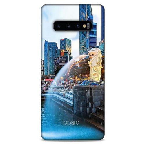 Samsung Galaxy S10 Plus Kılıf Dünya Mimarisi (47) Crystal Flex Kılıf Merlion Singapur