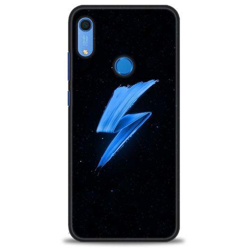 Huawei Y6S Kılıf HD Baskılı Kılıf - Mavi Şimşek + Tam Ekran Koruyucu