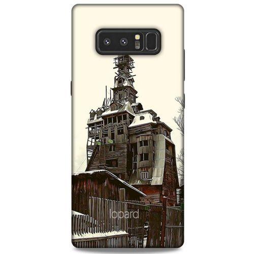 Samsung Galaxy Note 8 Kılıf Dünya Mimarisi (40) Fit Silikon Kılıf Wooden Gagster House