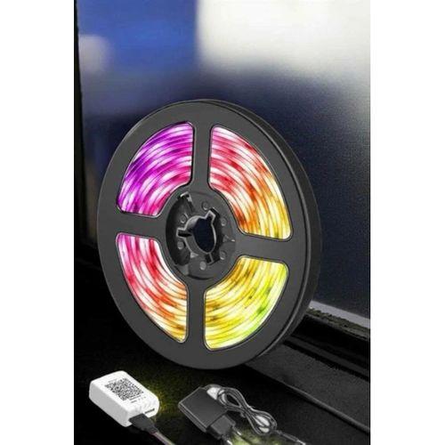5 Metre Şerit Led Rgb Işıklı Kumandalı Güç Adaptörü Her Ortama Uygun