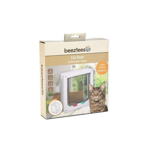 Beeztees Kedi Kapısı, Çift Yönlü, 4 fonksiyonlu, Beyaz, 23,5x25,2cm