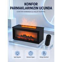 Dekoratif Şömine Görünümlü Nemlendirici Uzaktan Kumandalı Renkli Led Işıklı Difüzör