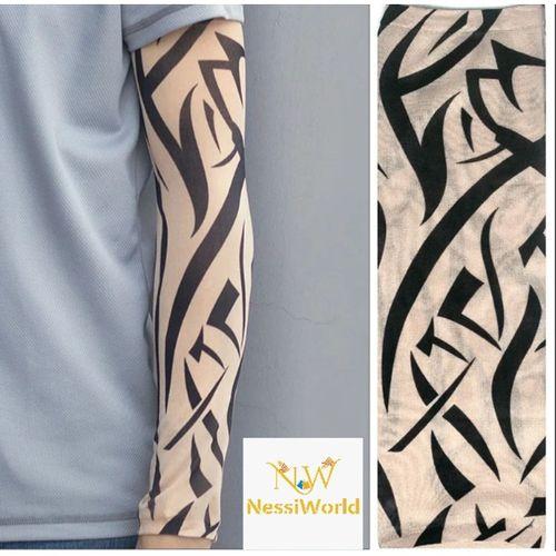 Giyilebilir Kol Dövmesi Çorap Dövme 3D Baskılı Kol Bacak Dövme 2 Adet Model 10