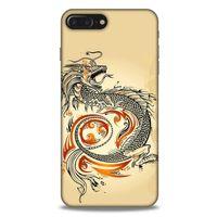 Apple Iphone 7 Plus Kılıf Dragons (27) Tasarımlı Kılıf Siyah Ejderha Dövmesi
