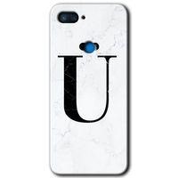 MRCİLETİSİM Xiaomi Mi 8 Lite Kılıf HD Desen Baskılı Arka Kapak+Temperli Cam - Beyaz Mermer Desenli Ü Harfi