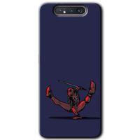 MRCİLETİSİM MRCİLETİSİM Samsung Galaxy A80 Kılıf HD Desen Baskılı Arka Kapak + Temperli Cam - DeadPool 3