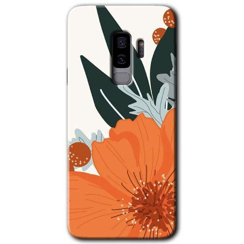 MRCİLETİSİM MRCİLETİSİM Samsung Galaxy S9 Plus Kılıf HD Desen Baskılı Arka Kapak + Temperli Cam - Portakal Çiçeği
