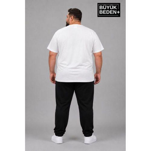 Süperlife Büyük Beden Erkek V Yaka Pamuklu Basic Tişört Lacivert 3XL-6XL SPR26BTS509