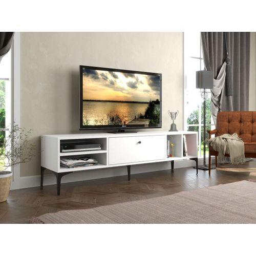 Wood'n Love Milan Tv Ünitesi Minifiks Bağlantı , Dolap Metal Ayak - Beyaz / Siyah