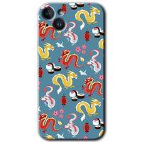 iPhone 14 Plus Kılıf HD Desen Baskılı Arka Kapak - Temperli Cam - Funky Dragon