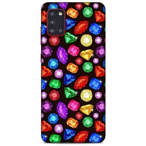 Samsung Galaxy A31 Kılıf Baskılı Özel Seri Taşlı (5) Koruma Kabı
