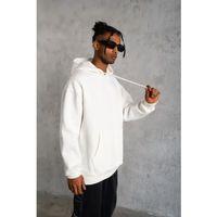 3 İplik Kapşonlu Sweatshirt Hoodie - Beyaz