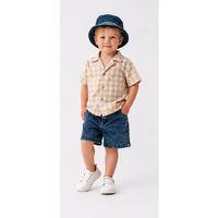 2/6 Yaş Denim Şapkalı Şortlu 3lü Çocuk Takımı