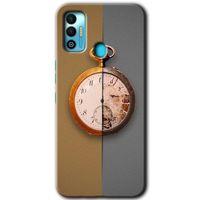 Tecno Spark 7T HD Baskılı Kılıf + 9D Tam Ekran Koruyucu - Clocks Artwork