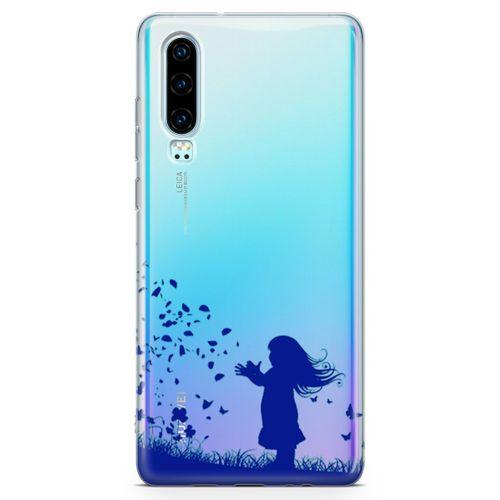 Huawei P30 Kılıf Özgür Kız Arka Kapak Koruma Desenli Full Koruyucu