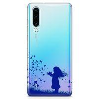 Huawei P30 Kılıf Özgür Kız Arka Kapak Koruma Desenli Full Koruyucu