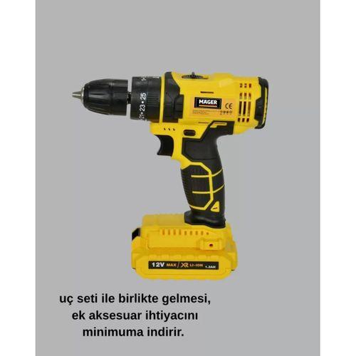 12v Akülü Matkap | 20-30 Nm Tork, Çift Hız Ayarı Ve Led Işık