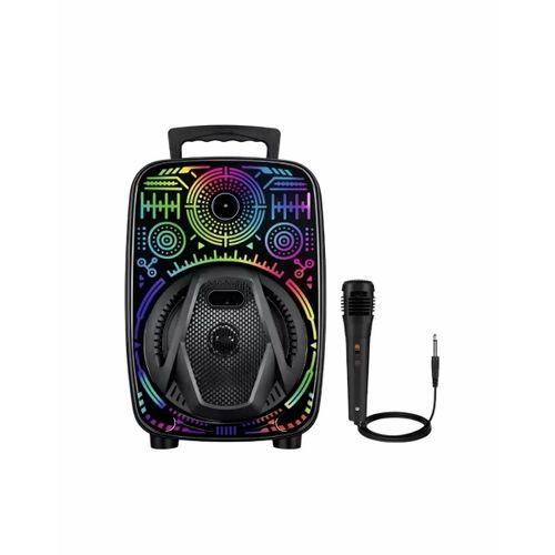 Karaoke Hoparlör Rgb Led Işıklı Usb Fm Radyo Destekli Taşınabilir Speaker