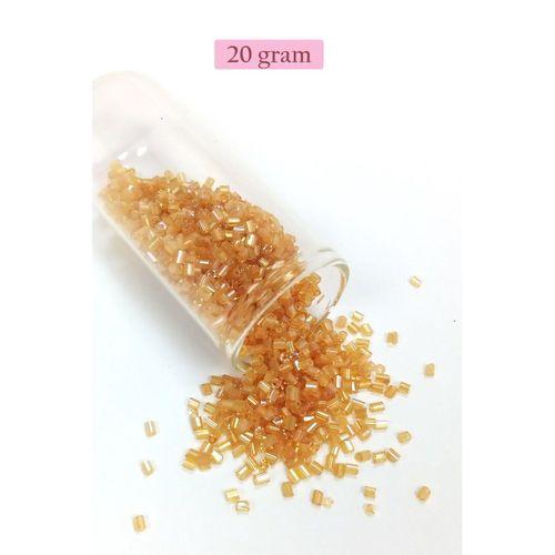 Kesme Cam Boncuk 2mm - 20 Gram - Şeffaf Altın -BNC318