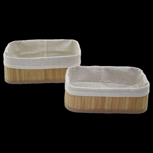 Bambu Kenarlı Organizer Sepet 2'li (19x27x10 & 15x24x8 cm)