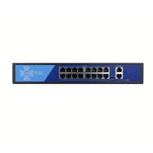 EZCOOL EZ-16PSF 16 PORT 16xFE+2xGE 240W GİBABİT POE SWİTCH