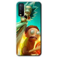 Vivo Y20s Kılıf HD Desen Baskılı Arka Kapak + Temperli Cam - Rick Morty