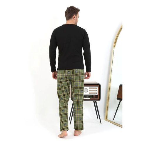 Erkek Uzun Kol Penye Siyah Pijama Takımı