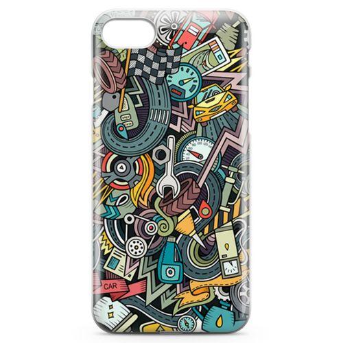 Apple iPhone 8 Kılıf Driver Doodle Arka Kapak Koruma Desenli Full Koruyucu