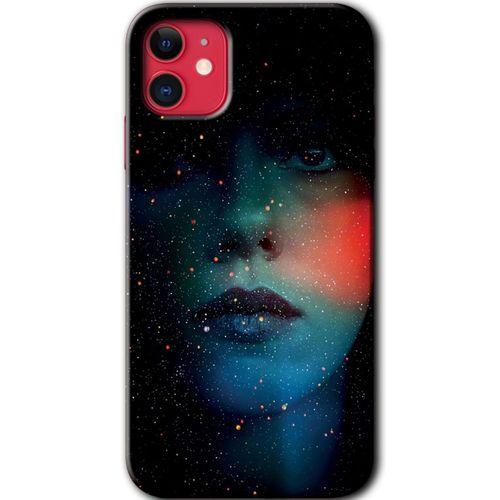 iPhone 11 Kılıf HD Desen Baskılı Arka Kapak + Mat Kobra Cam - Karanlık Kadın