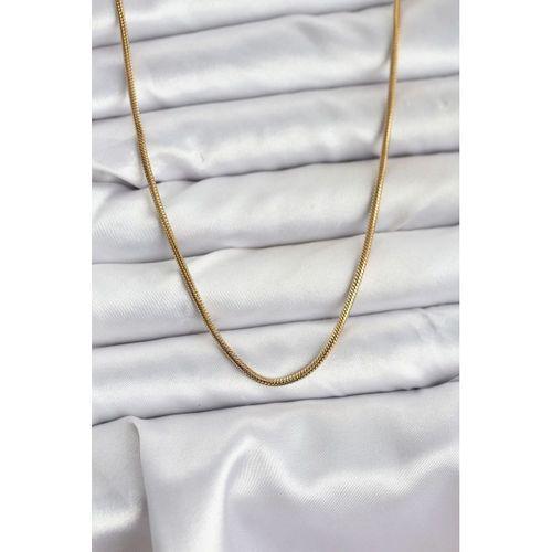 316L Çelik Zincir Gold Renk 60 cm Yılan Zincir Kadın Kolye