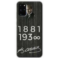 Galaxy S20 Plus Kılıf HD Desen Baskılı Arka Kapak - Atatürk Ahşap İmza + Kırılmaz Cam