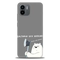 Xiaomi Redmi A1 Kılıf HD Baskılı Kılıf - Baltamın Ucu Keskindir + Tam Ekran Koruyucu