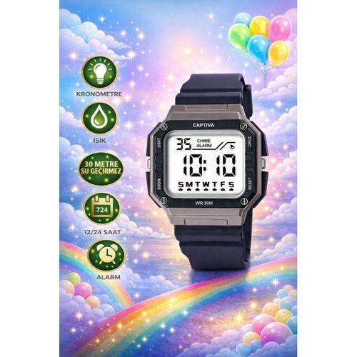 Captiva Digital 3 Atm Suya Dayanıklı Işık+Alarm+Kronometre+Takvimli Çoçuk Kol Saati CP.YN.26.M2